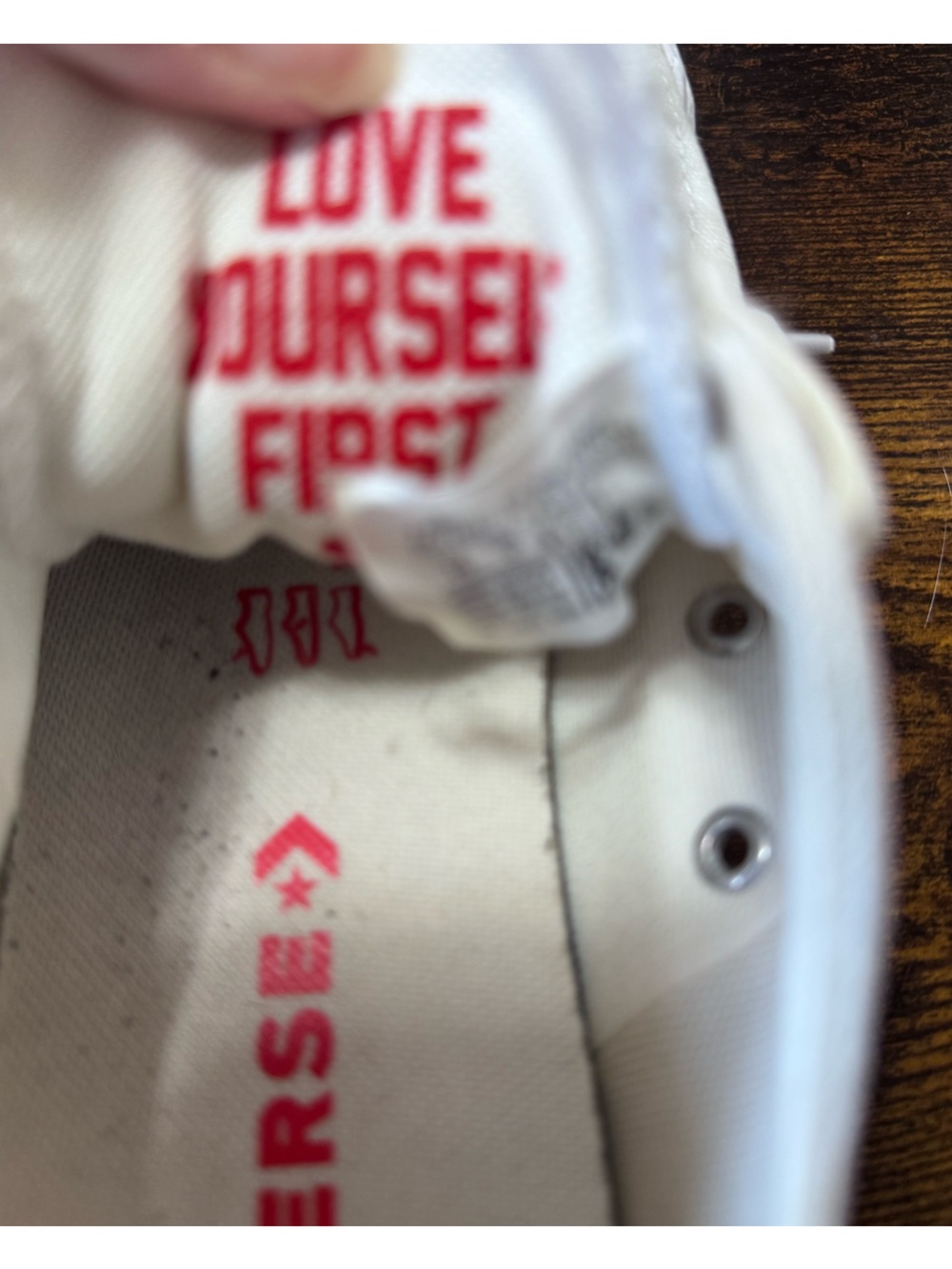 Converse Chuck Taylor All Star Low "Love Fearlessly" Sneakers White Size 10 - Picture 5 of 12